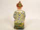 Bayeux porcelain bottle with seated Chinese mandarin character Langlois 19th century