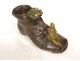 Small sculpture shoe frog lizard terracotta 19th century