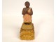 Offering box Jesus beggar black plaster character church piece 19th century