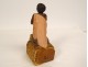 Offering box Jesus beggar black plaster character church piece 19th century