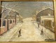 HSP naive painting Meynardie landscape snowy village street characters 20th century