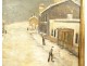 HSP naive painting Meynardie landscape snowy village street characters 20th century