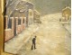 HSP naive painting Meynardie landscape snowy village street characters 20th century