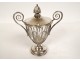 Mustard pot 4 salt cellars piedouche solid silver Vieillard Restoration 19th century