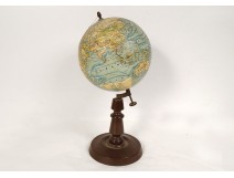 Terrestrial globe world map Geographer J. Forest 17-19 rue Buci Paris XXème