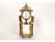 Empire portico clock gilded bronze palmettes swans fountain vases 19th century