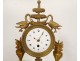 Empire portico clock gilded bronze palmettes swans fountain vases 19th century