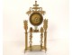 Empire portico clock gilded bronze palmettes swans fountain vases 19th century