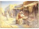 HST orientalist painting Louis Cadierra Café Moorish Maghreb village Tunisia