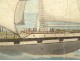 HST ex-voto painting marine boat ship four-masted Popular Art 19th century