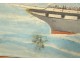 HST ex-voto painting marine boat ship four-masted Popular Art 19th century