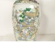 Pair of large porcelain vases, Chinese famille verte, palace scene, dragons, 19th century