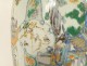 Pair of large porcelain vases, Chinese famille verte, palace scene, dragons, 19th century