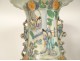 Pair of large porcelain vases, Chinese famille verte, palace scene, dragons, 19th century