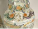 Pair of large porcelain vases, Chinese famille verte, palace scene, dragons, 19th century