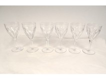 8 Saint-Louis cut crystal champagne flutes, Bristol model, 20th century