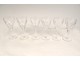 8 Saint-Louis cut crystal champagne flutes, Bristol model, 20th century