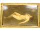 HSP painting nude woman lying down Albert Mayer Art Nouveau gilded frame 19th century