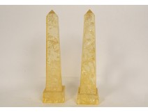 Decorative obelisk in blue resin, 20th century