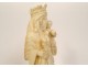 Ivory sculpture Virgin and Child Jesus crowned Parisian Ossant Paris 19th century