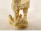 Okimono ivory carved man toad snake stick Japan Meiji 19th century