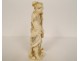 Okimono ivory carved man toad snake stick Japan Meiji 19th century