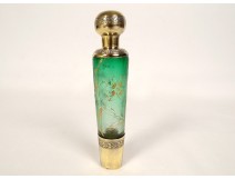 Daum glass lemon balm water liqueur bottle silver vermeil Minerva Art Nouveau