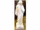 Large white marble sculpture of a pensive woman holding a torch Art Nouveau late 19th century