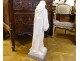 Large white marble sculpture of a pensive woman holding a torch Art Nouveau late 19th century