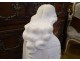 Large white marble sculpture of a pensive woman holding a torch Art Nouveau late 19th century