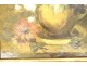 HSP painting A. Delvigne still life bouquet of flowers gilded frame 19th century