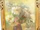 HST painting Marceron-Maille still life bouquet of flowers gilded frame 19th century