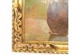 HST painting Marceron-Maille still life bouquet of flowers gilded frame 19th century