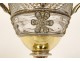 Sugar bowl Restoration silver gilt Vieillard palmettes flowers crystal 19th century