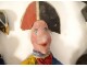 Set of 9 papier-mâché guignol gendarme theater puppets from the 19th century 