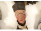 Set of 9 papier-mâché guignol gendarme theater puppets from the 19th century 