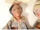 Set of 9 papier-mâché guignol gendarme theater puppets from the 19th century 