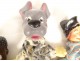 Set of 10 puppet theater puppets: wolf, donkey, dog, Pierrot, policeman