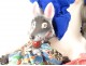 Set of 10 puppet theater puppets: wolf, donkey, dog, Pierrot, policeman