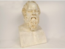 Sculpture bust Socrates plaster Greek philosopher Louvre Museum Cast 20th century