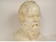 Sculpture bust Socrates plaster Greek philosopher Louvre Museum Cast 20th century