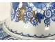 Vase pot covered earthenware Delft style coat of arms blazon blue monochrome 19th century