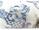 Vase pot covered earthenware Delft style coat of arms blazon blue monochrome 19th century