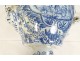 Vase pot covered earthenware Delft style coat of arms blazon blue monochrome 19th century