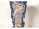 Pair of Delft earthenware vases with Chinese decoration, landscape, flowers, pagodas, 18th century