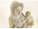 Nevers earthenware sculpture Virgin and Child Jesus Our Lady 17th century