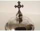 Solid silver ciborium Minerva cross flowers 132.66gr 19th century