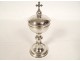 Solid silver ciborium Minerva cross flowers 132.66gr 19th century