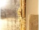 Large Regency mirror in carved gilded wood with shell flowers, 18th century