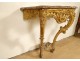 Louis XV console, carved wood, gilded rockery shell, marble, 18th century